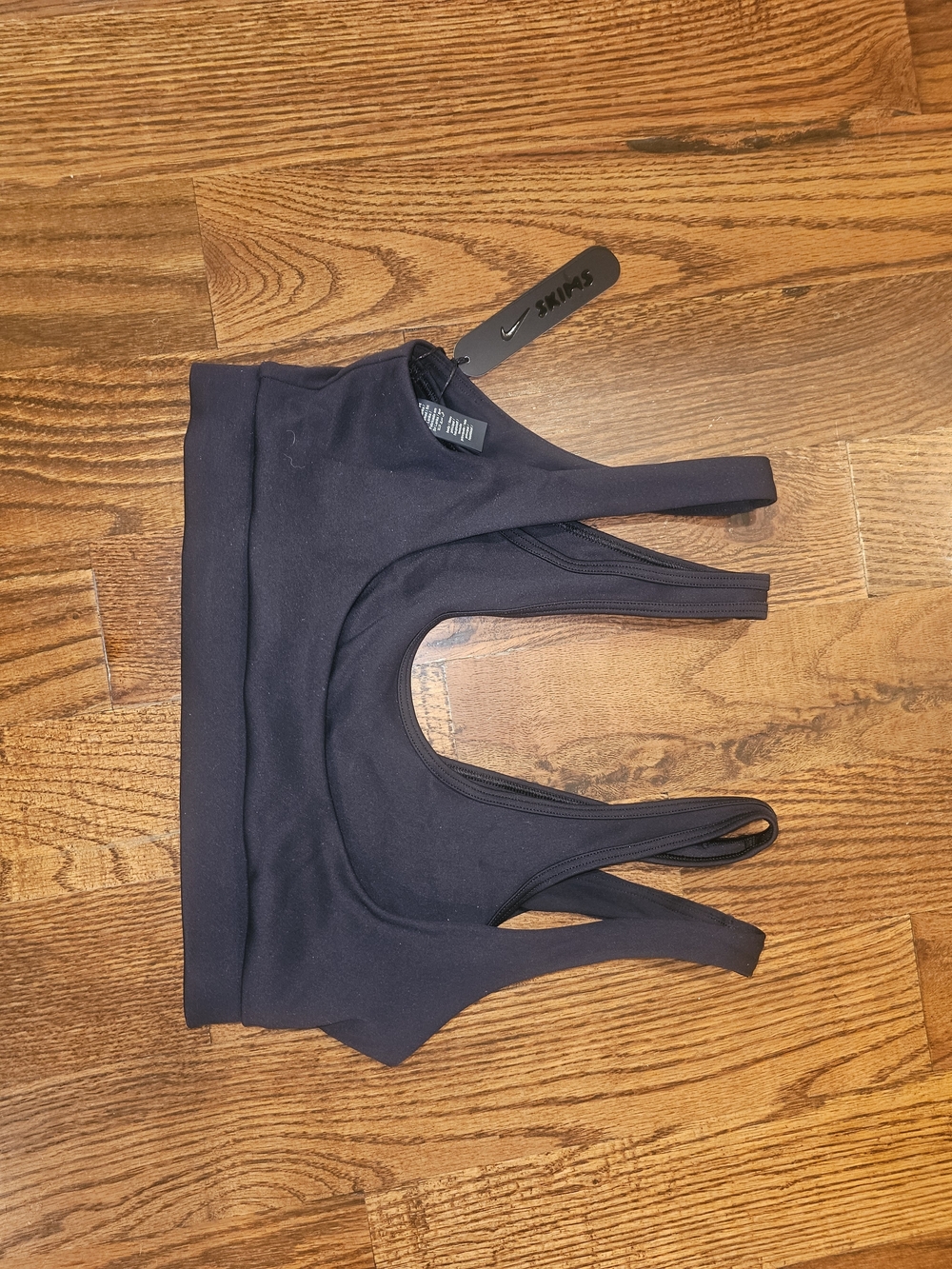 Nike SKIMS Black Seamless Double-Strap Sports Bra